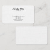 Carte De Visite Luxe Linge de qualité supérieure Noir & blanc Plat (Devant / Derrière)