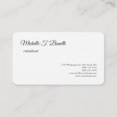 Carte De Visite Luxe Linge de qualité supérieure Noir blanc Script (Devant)