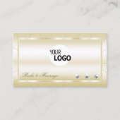 Carte De Visite Luxe Lumière Doré avec Diamants et Logo Luxueux (Devant)