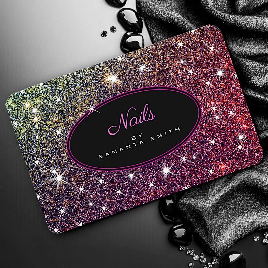 Carte De Visite Luxe Lumineuse Rose violet Parties scintillant Éto