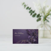 Carte de visite Luxe Lys Violets (Debout devant)