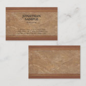 Carte De Visite Luxe Marbre Bois Or Look Design Élégant sobre (Devant / Derrière)