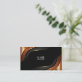 Carte de visite luxe marron (Debout devant)