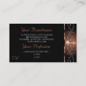 Carte De Visite Luxe Marron Noir Gribouillis Strass Monogramme (Dos)