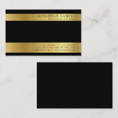 Carte De Visite Luxe mat UV de signature noire professionnelle (Devant / Derrière)