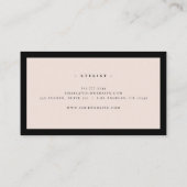 Carte De Visite Luxe Mini Monogramme Rose Clair Chic (Dos)