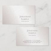 Carte De Visite Luxe minimal élégant d'argent de conception (Devant / Derrière)
