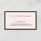 Carte De Visite Luxe Minimal noir/rose pastel (Dos)