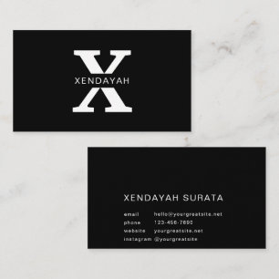 Carte De Visite Luxe minimaliste noir et blanc personnalisé