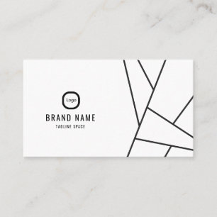 Carte De Visite Luxe minimaliste professionnel en noir et blanc