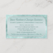 Carte De Visite Luxe Mint Floral Bokeh Designer de mode intérieur (Dos)