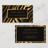 Carte De Visite Luxe Modern Gold Tiger Ajouter Votre Texte (Devant / Derrière)