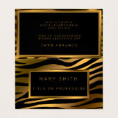 Carte De Visite Luxe Modern Gold Tiger Ajouter Votre Texte (Extérieur déplié)