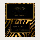 Carte De Visite Luxe Modern Gold Tiger Ajouter Votre Texte (Extérieur déplié)
