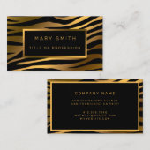 Carte De Visite Luxe Modern Gold Tiger Ajouter Votre Texte (Devant / Derrière)