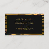 Carte De Visite Luxe Modern Gold Tiger Ajouter Votre Texte (Dos)