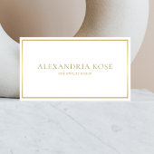 Carte De Visite Luxe moderne blanc et or