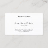 Carte De Visite Luxe Moderne Design tendance élégant Silver Plain (Dos)