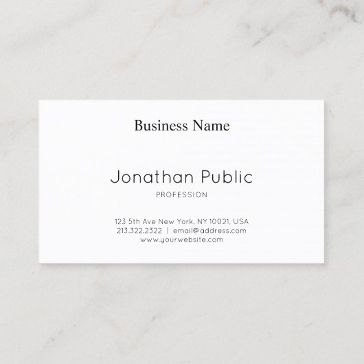 Carte De Visite Luxe Moderne Design tendance élégant Silver Plain (Dos)