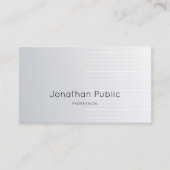 Carte De Visite Luxe Moderne Design tendance élégant Silver Plain (Devant)