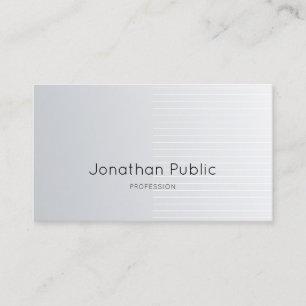 Carte De Visite Luxe Moderne Design tendance élégant Silver Plain