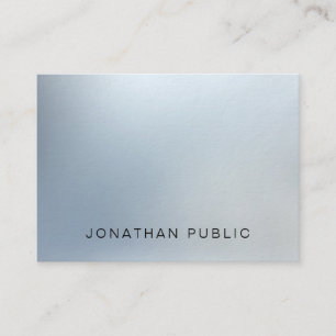 Carte De Visite Luxe Moderne Elégant Design Silver Look Plain