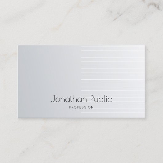 Carte De Visite Luxe Moderne Elegant Modèle Argent Professionnel (Devant)