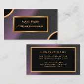 Carte De Visite Luxe moderne Gold Purple Professionnel (Devant / Derrière)