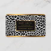 Carte De Visite Luxe Moderne Léopard Blanc Elégante Collection (Devant)