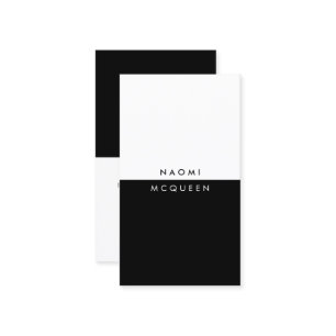 Carte De Visite Luxe moderne minimaliste noir et blanc simple