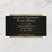 Carte De Visite Luxe moderne Noir Blanc Et Or Géométrique (Dos)