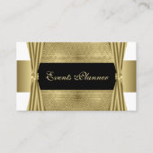 Carte De Visite Luxe moderne Noir Blanc Et Or Géométrique (Devant)