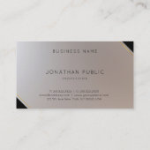 Carte De Visite Luxe moderne or argent élégant Monogramme (Dos)