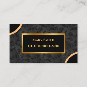 Carte De Visite Luxe Moderne Or Noir Damas