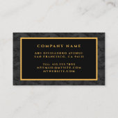 Carte De Visite Luxe Moderne Or Noir Damas (Dos)