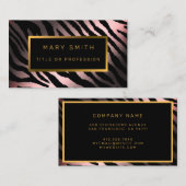 Carte De Visite Luxe Moderne Pink Tiger Ajouter Votre Texte (Devant / Derrière)