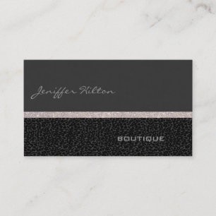 Carte De Visite Luxe moderne professionnel chic léopard glittery