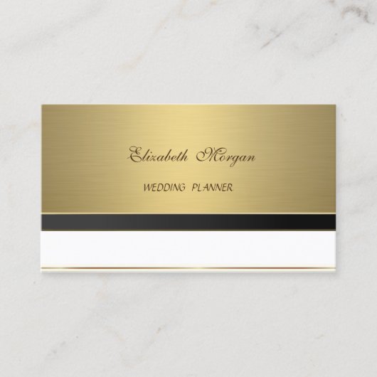 Carte De Visite Luxe Moderne Proffesional Elégant Or (Devant)