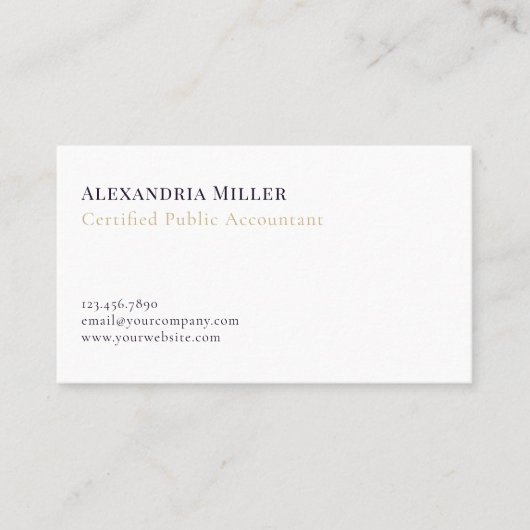 Carte De Visite Luxe moderne simple et élégant (Devant)