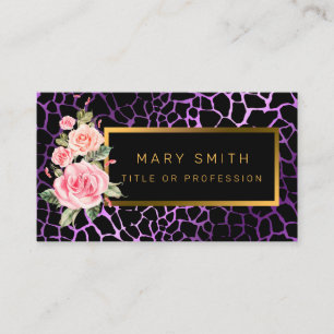 Carte De Visite Luxe Moderne Tigre Floral Ajouter Votre Texte