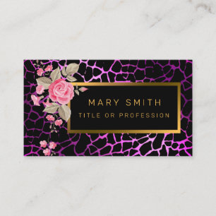 Carte De Visite Luxe Moderne Tigre Floral Ajouter Votre Texte