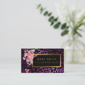 Carte De Visite Luxe Moderne Tigre Floral Ajouter Votre Texte (Debout devant)