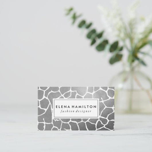 Carte De Visite Luxe Motif Silver (Debout devant)