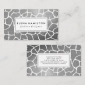 Carte De Visite Luxe Motif Silver (Devant / Derrière)