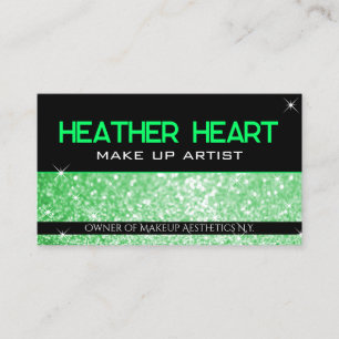 Carte De Visite Luxe Neon Green Parties scintillant brillante Glam