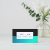 Carte De Visite Luxe noir bleu paradisiaque (Debout devant)