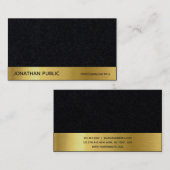 Carte De Visite Luxe noir de la meilleure qualité élégant (Devant / Derrière)