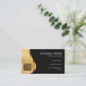 Carte De Visite Luxe Noir Et Or (Debout devant)