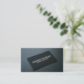 Carte de visite luxe noir et or - Professionnel Ex (Debout devant)