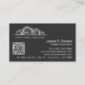 Carte de visite Luxe Noir Gris pour professionnel (Dos)